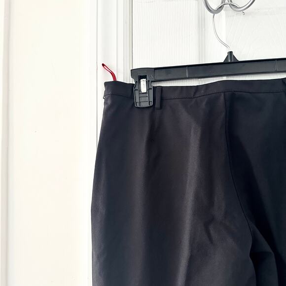 Prada Black Nylon Red Tab Mid Slim Straight Leg Dress Pants Side Zip IT 40 Women - Picture 9 of 11